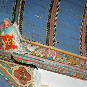 Ploujean church carved and painted frieze