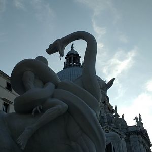 Damien Hirst sculpture and Santa Maria della Salute