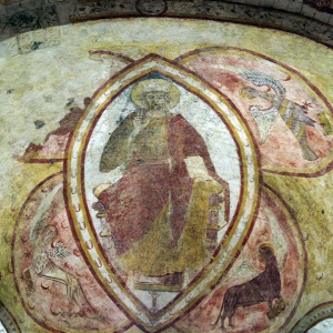 Lavardin, Église St-Genest - Christ in Majesty.png