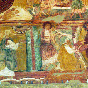 Abbey of Saint Savin - Moses is given the Ten Commandments.png