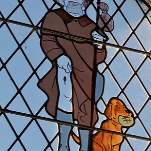 La Vinzelle, Église-St-Roch - stained glass window of St Roch