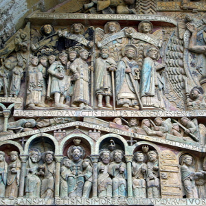 Conques, Abbey-Church of Saint-Foy - detail of tympanum