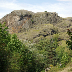 Columnar lava near Saint-Pierre-Eynac