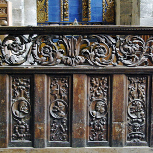 Prieuré Bénédictin de Bredons, carved screen