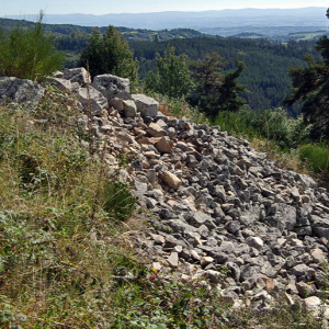 Montarcher - rampart of prehistoric hill fort