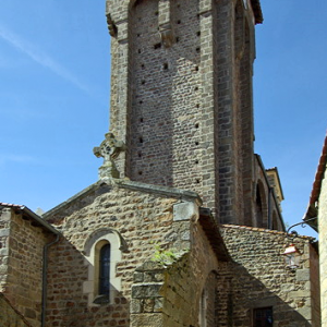 Marols Church - fortified tower and medieval gateway to walled town