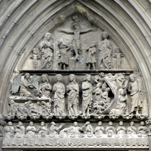 Estella, Church of the Holy Sepulchre - tympanum