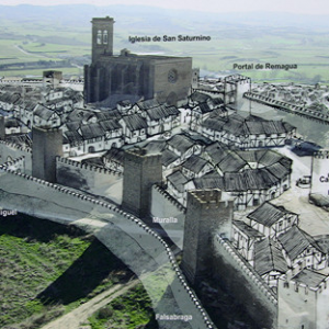 Cerco de Artajona - artist's impression of the medieval settlement