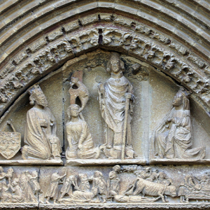 Artajona, Iglesia de San Saturnino - west door tympanum