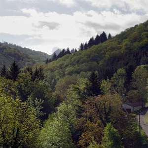 View towards Montségur from our cottage at Montferrier