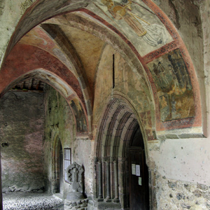 Frescoes in the porch of Église Notre-Dame-de-Tramesaygues, Audressein