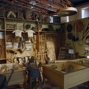Forges de Pyrène - agricultural tools exhibit in museum