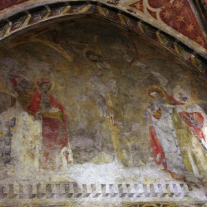 Alet-les-Bains, Église St-André - north chapel C14th frescoes