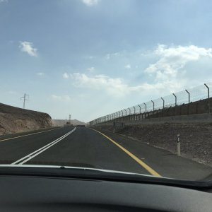 Driving along the border with Egypt