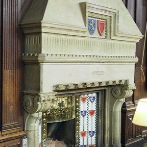 Balliol College hall, fireplace