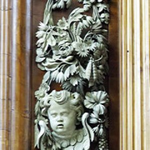 Grinling Gibbons carving, Trinity College Chapel, Oxford