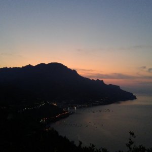 sunset view from our Airbnb in Ravello