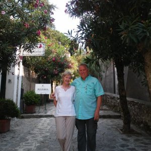 On the street in Ravello beside the Duomo