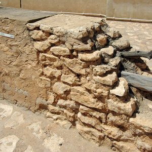 Sfax Kasbah - exhibit showing stages in wall construction