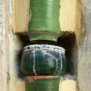 Dar Jellouli Museum of Popular Arts and Traditions,, rain water drain pipe with removable bowl