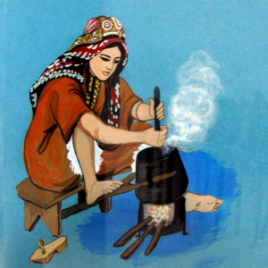 Dar Jellouli Museum of Popular Arts and Traditions, illustration of use of cooking pot