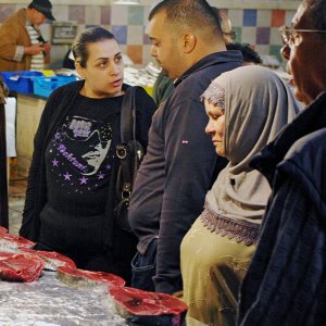 Tunis Central Market - buying fish