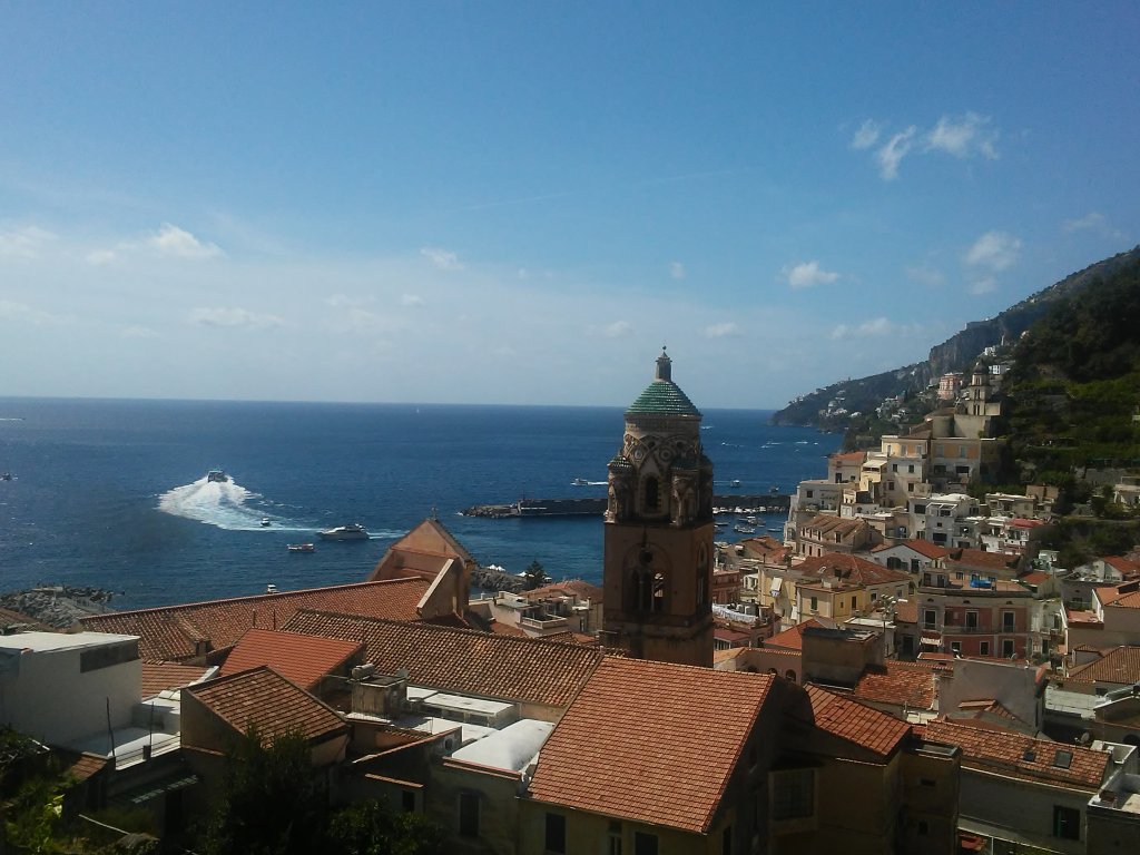 above the cathedral and town of Amalfi