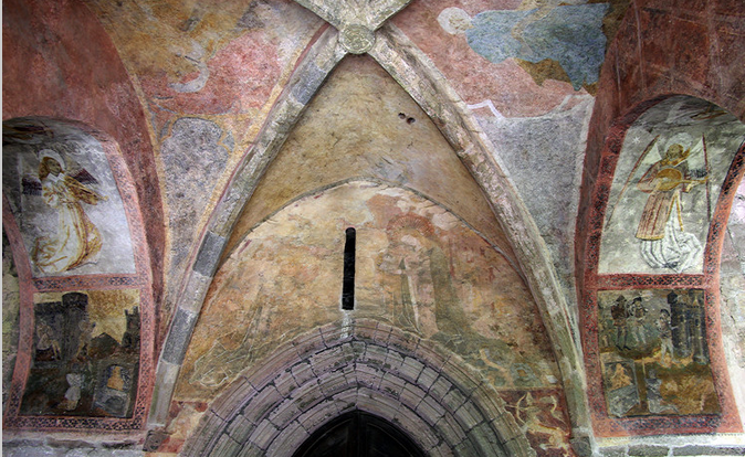 Audressein, Église Notre-Dame-de-Tramesaygues - porch frescoes