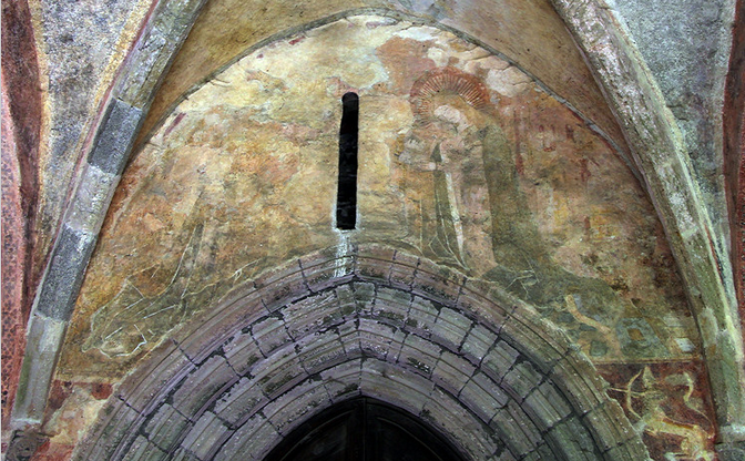 Audressein, Église Notre-Dame-de-Tramesaygues - porch frescoes