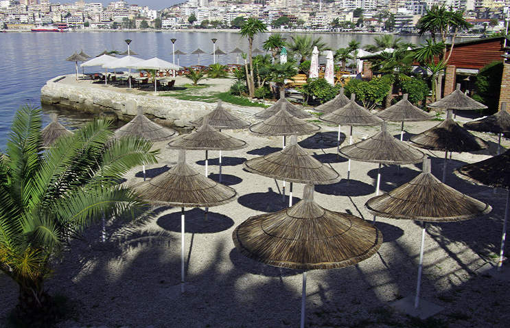 Beach cafe at Saranda