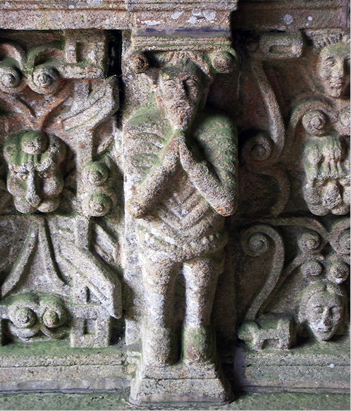 Bodilis church, carved frieze in the porch