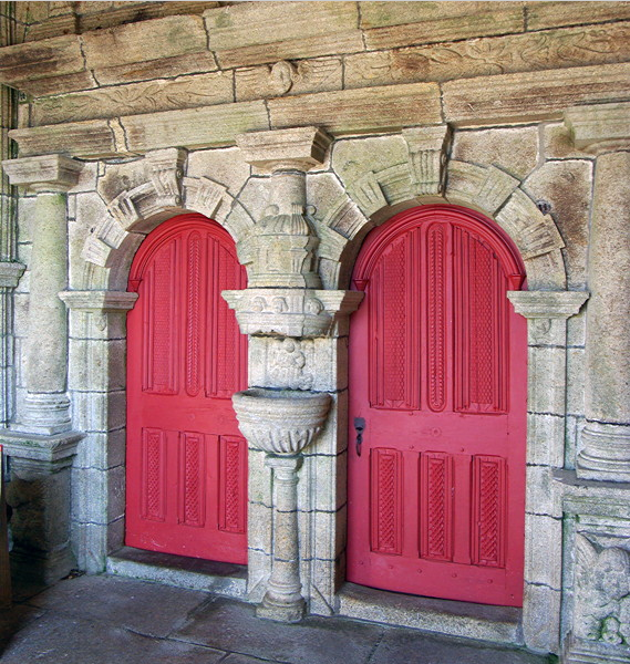 Commana church, south door