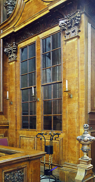 Concealed pew, Trinity College Chapel, Oxford