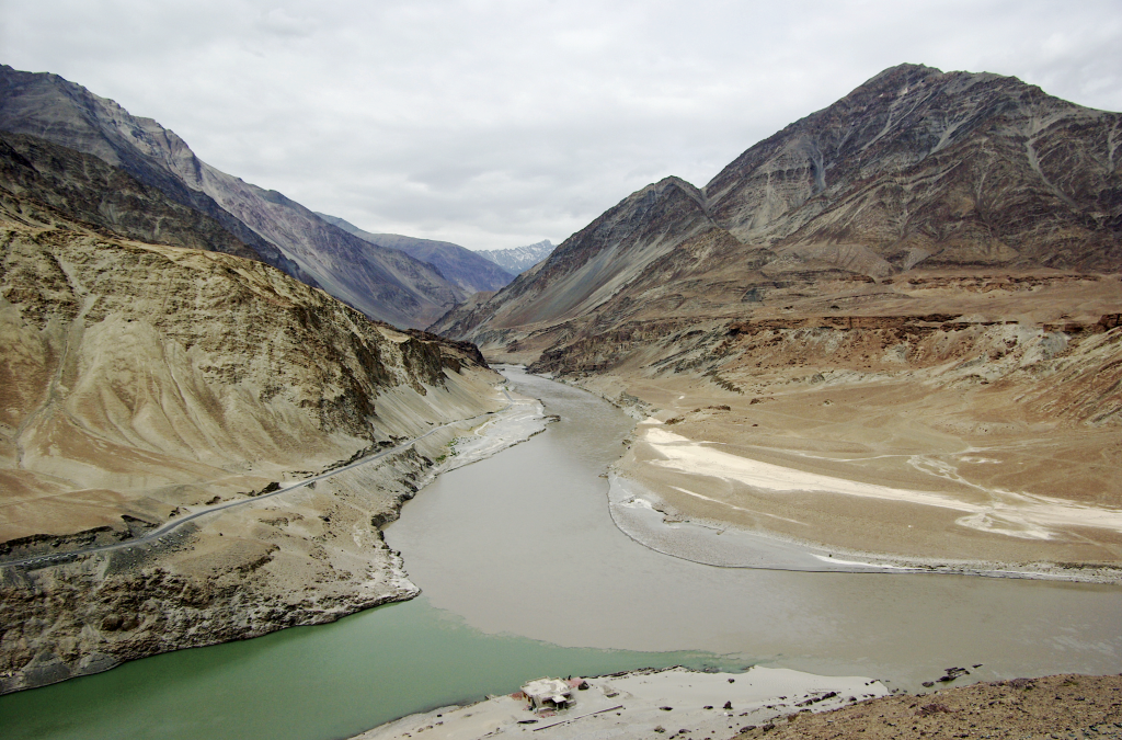 Confluence of the Zanskar River and the River Indus