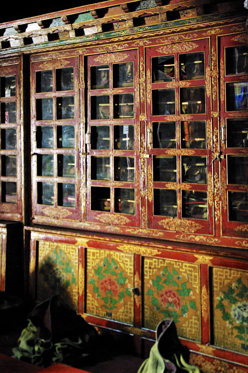 Cupboards containing sacred books, Dukhang, Likir Gompa