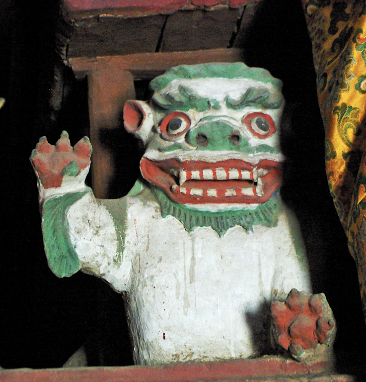 Detail from Maitreya Buddha, Chamba Llakhang, Basgo Gompa