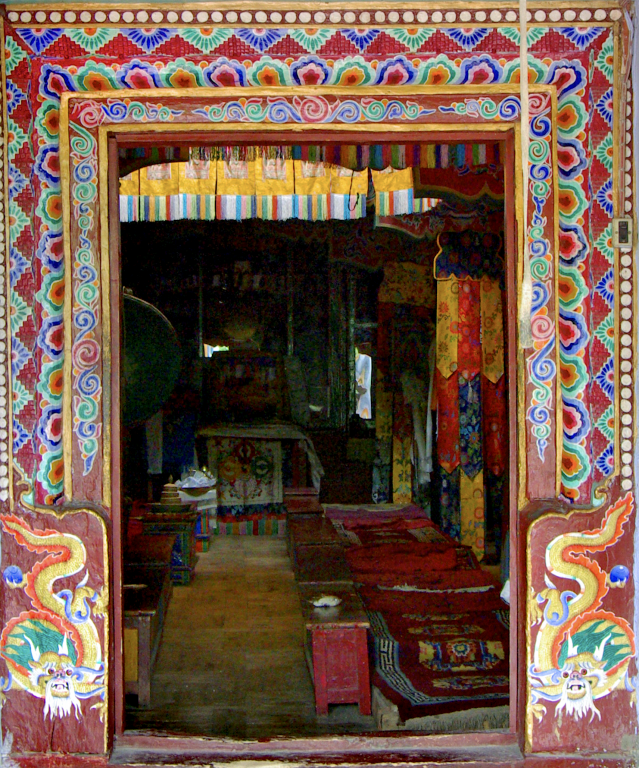 Entrance to Old Assembly Hall, Samtanling Gompa