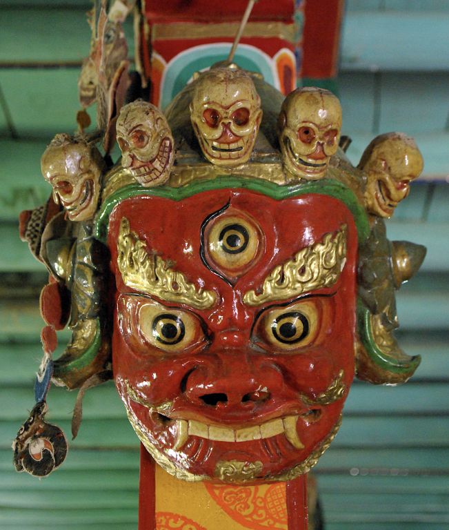 Festival mask, Museum, Likir Gompa