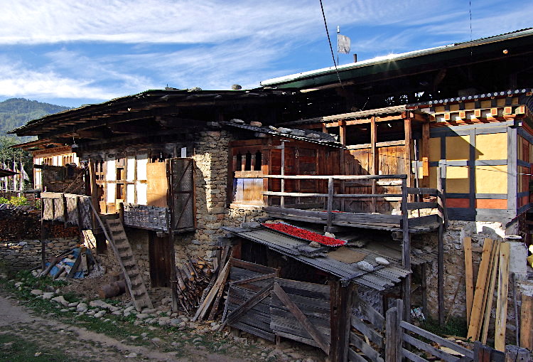 Gaytsa Village in the Chume valley, Bhutan