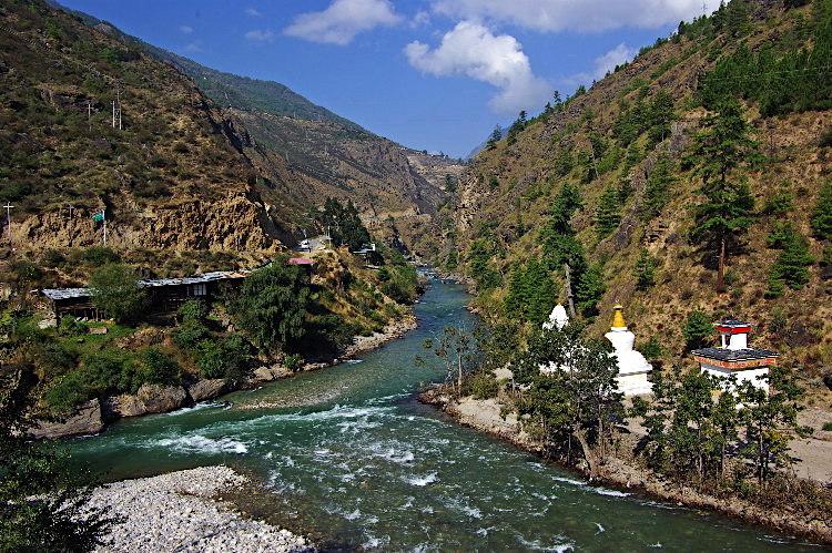 Junction of the Paro and Thimphu rivers, Bhutan