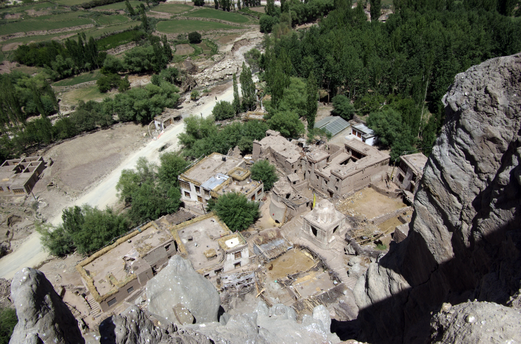 Looking down on Basgo from Basgo Gompa