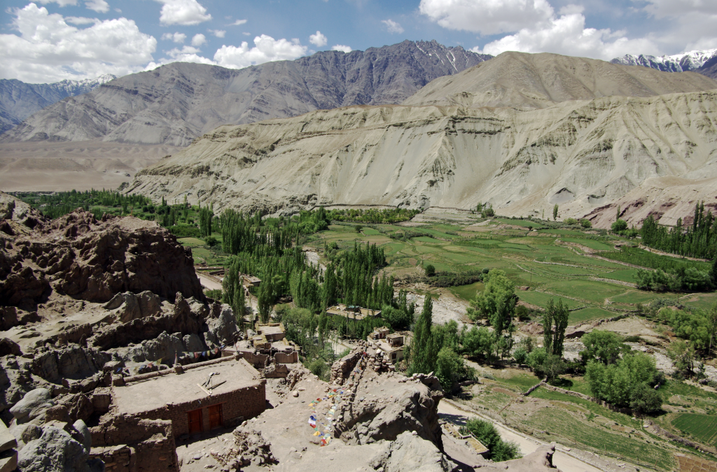 Looking down on Basgo from Basgo Gompa