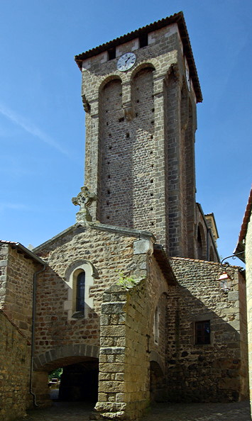 Marols Church - fortified tower and medieval gateway to walled town