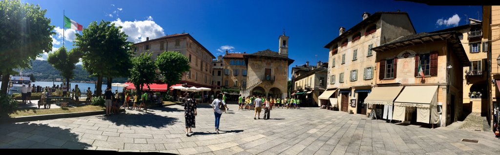 Panorama of the main square in Orta San Giulio