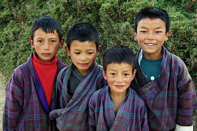 Schoolboys from Phobjikha school, Bhutan