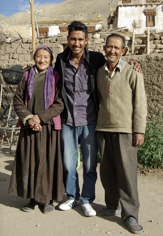 Stanzin with his grandparents