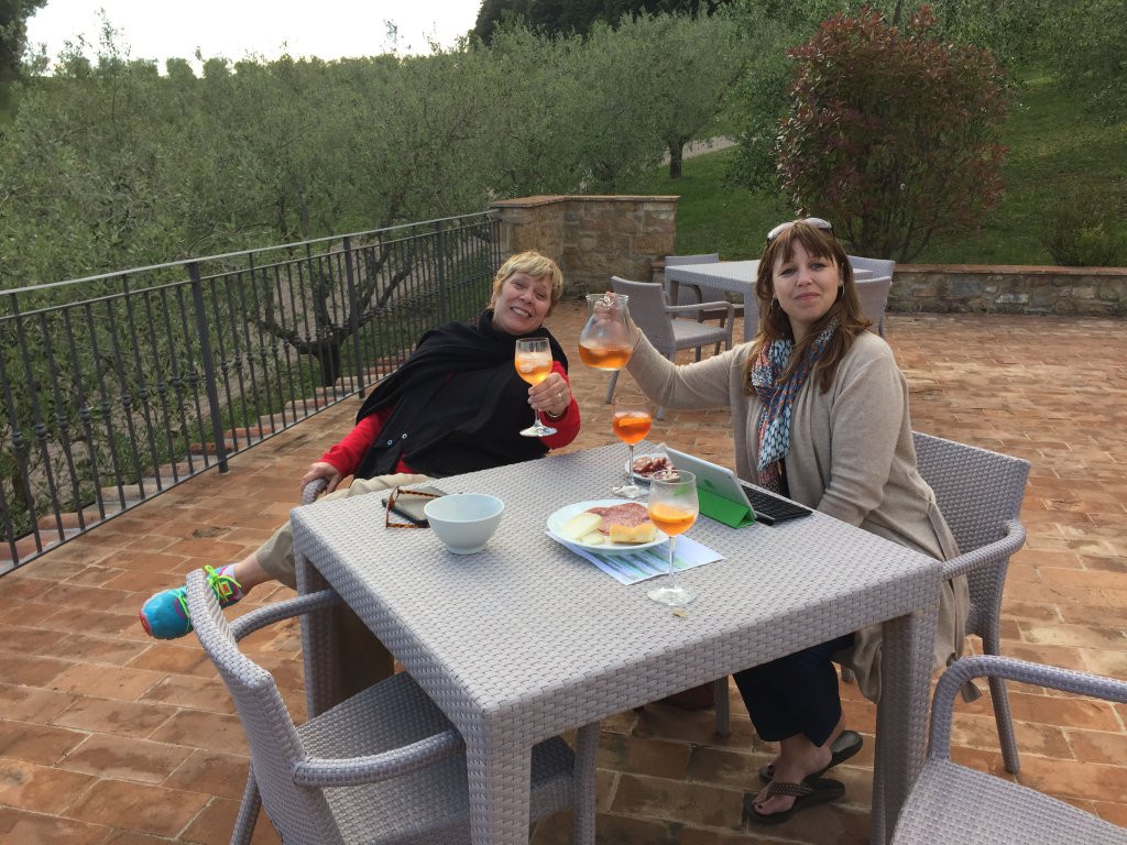 Steph and Jessica and spritzes