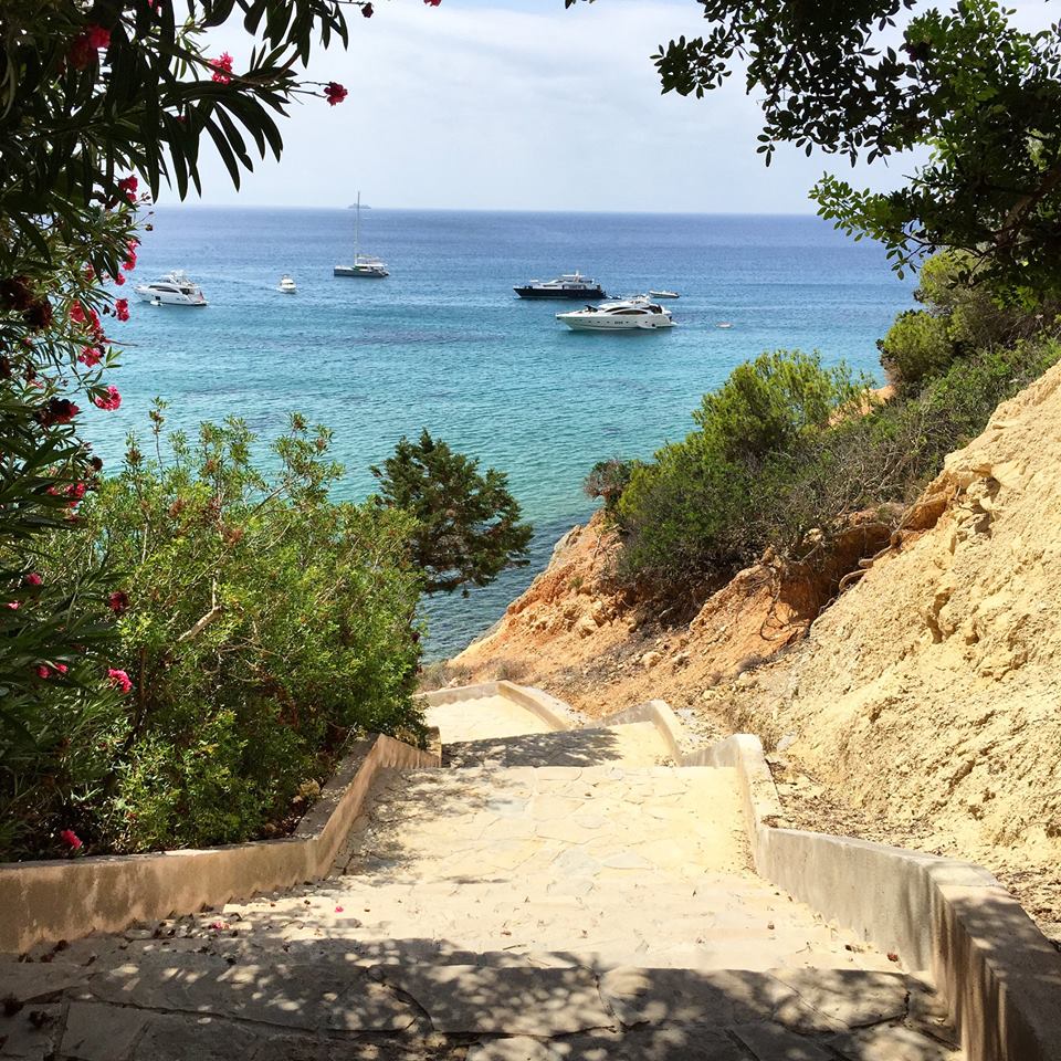 Stony road leading to the sea