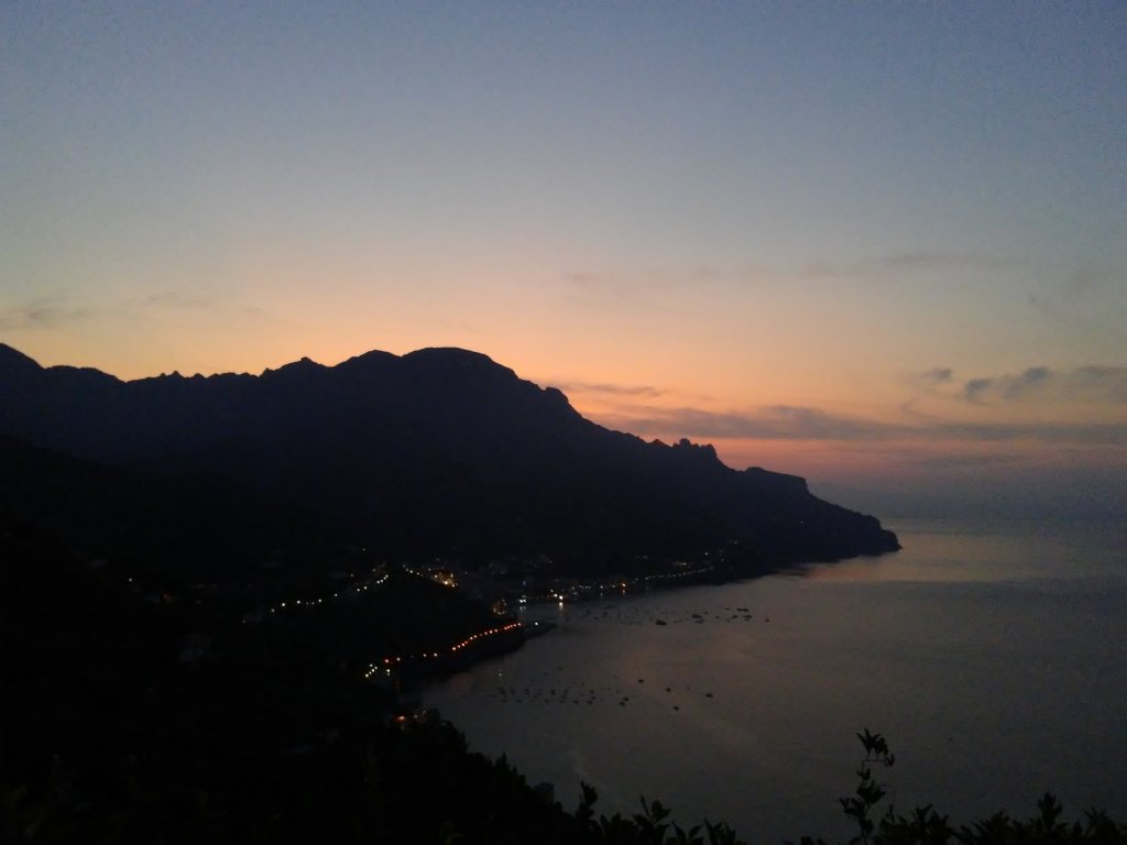 sunset view from our Airbnb in Ravello