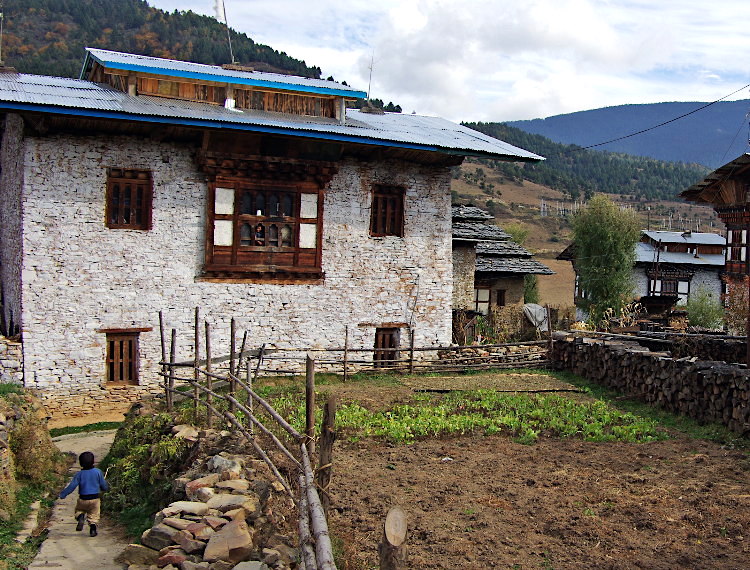 Traditional farmhouse, Ura, Bhutan